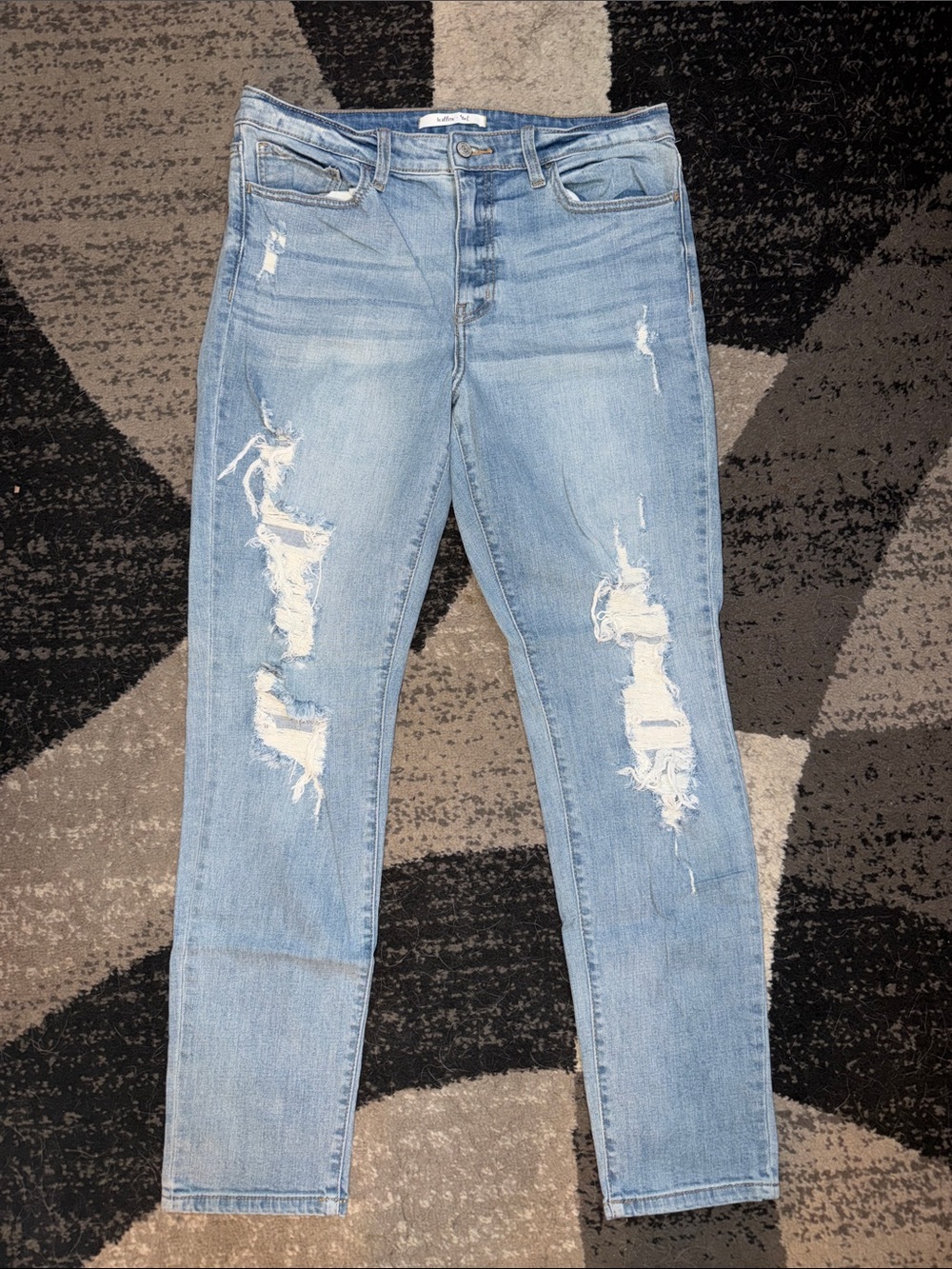 Light Blue Distressed Skinny Jeans - Women